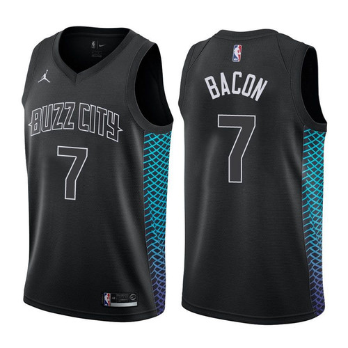 HickVibes  Hornets Male Dwayne Bacon #7 2018-19 City Edition Black Jersey