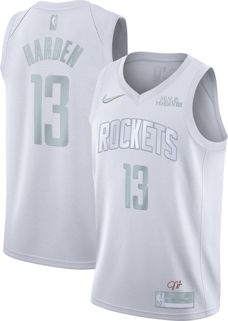 HickVibes Nike Men'S Houston Rockets James Harden #13 White Mvp Dri-Fit Swingman Jersey