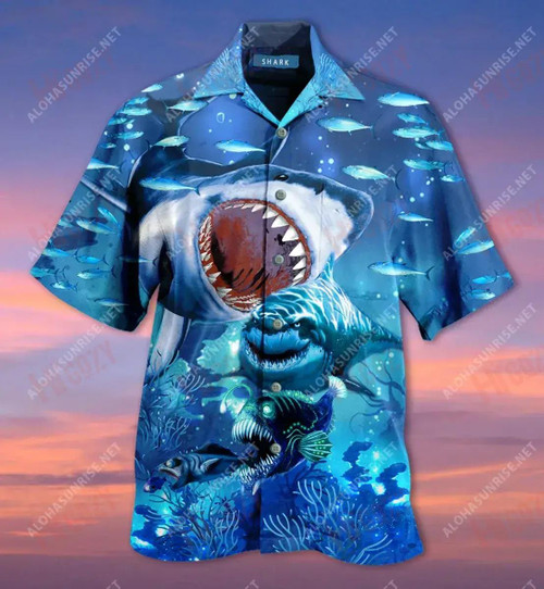 HickVibes "I'M The Best" Shark Short Hawaiian Shirt Summer Aloha Shirt Hawaiian Crazy Shirts Hawaiian Shirts For Women