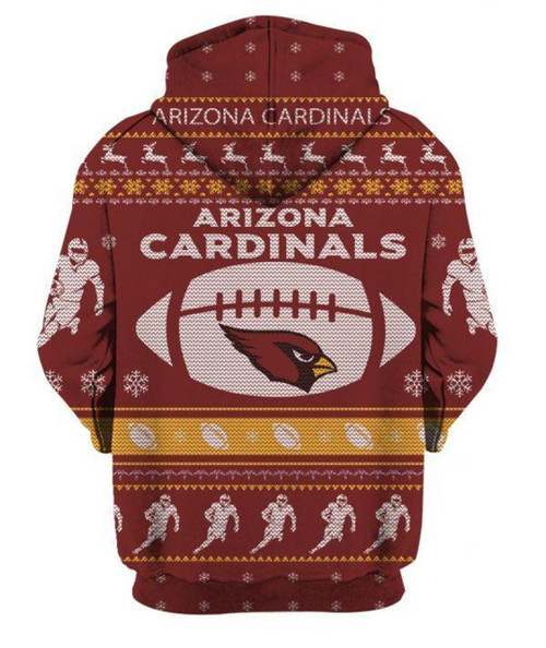 HickVibes Arizona Cardinals Nfl Football Ugly Christmas All Over Print 3D Hoodie 3D Sweatshirt Clothing Hoodie21208 - BOBBY SHOP