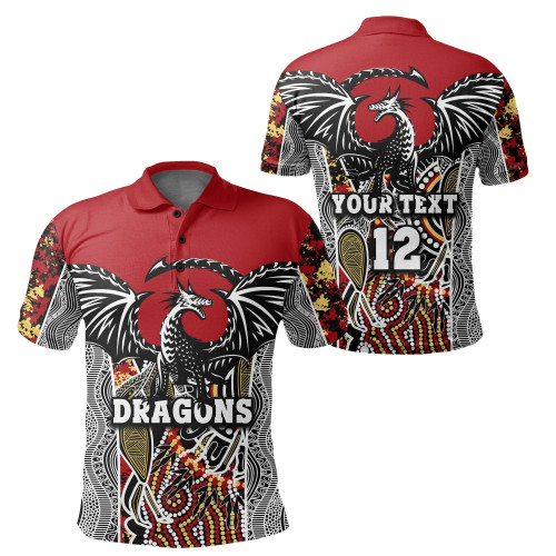 HickVibes (Custom Personalised) Dragons Polo Shirt St. George Aboriginal Sport Style