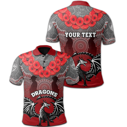 HickVibes (Custom Personalised) Dragons Polo Shirt St. George ANZAC Day