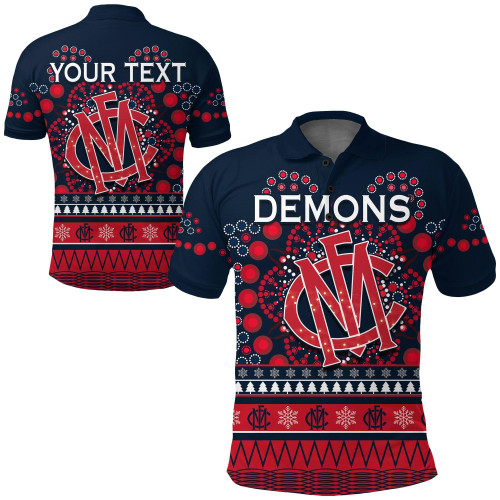 HickVibes (Custom Personalised) Demons Merry Christmas Polo Shirt Melbourne Football Indigenous LT13