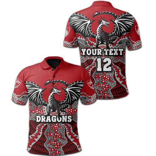 HickVibes (Custom Personalised) Dragons Polo Shirt St. George Aboriginal