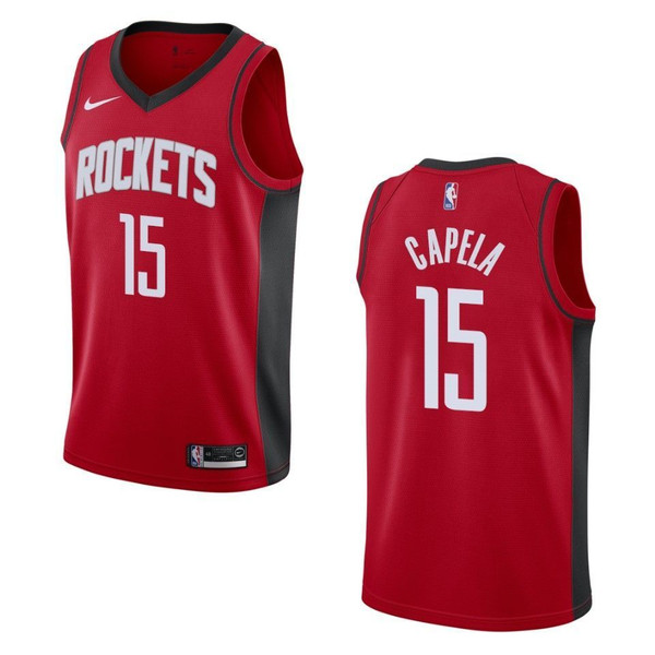 HickVibes 2021 20 Houston Rockets 15 Clint Capela Icon Swingman Red 3D Jersey