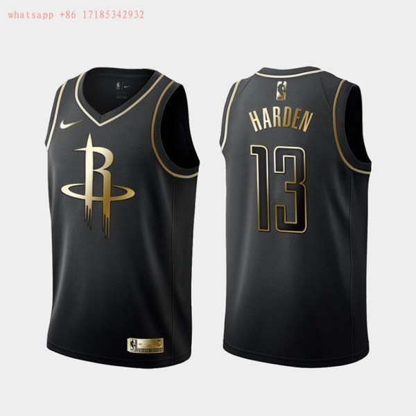 HickVibes Houston Rockets James Harden #13 Nba New Arrival Golden Edition Black Jersey All-Over Print