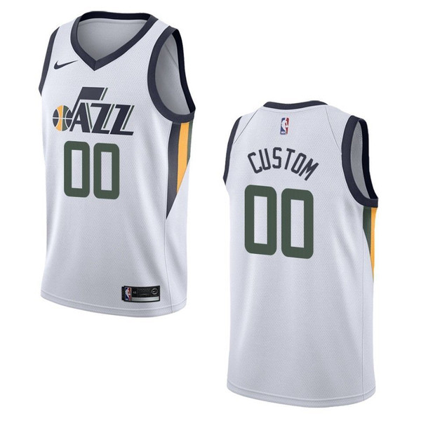 HickVibes Utah Jazz 00 Custom Association Swingman White 3D Jersey