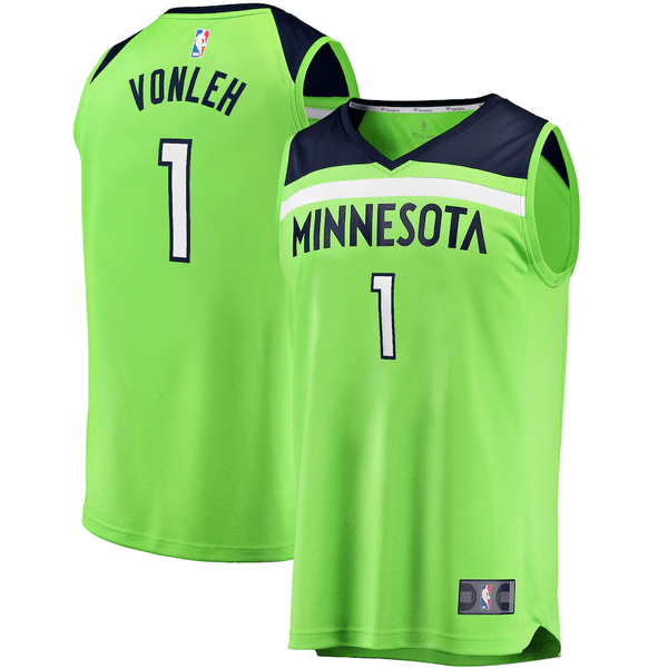 HickVibes Noah Vonleh Minnesota Timberwolves Fanatics Branded Fast Break Replica Player Statement Edition Green 3D Jersey
