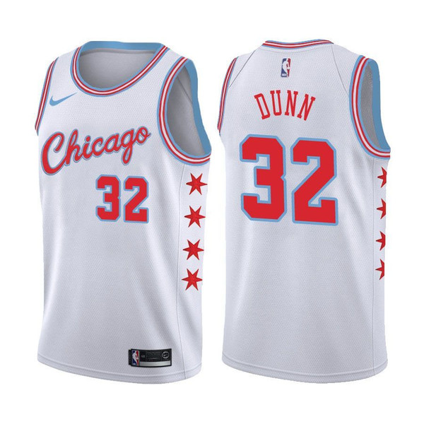HickVibes Bulls Male Kris Dunn #32 City Edition White Jersey