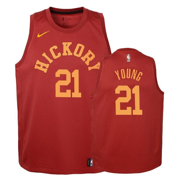 HickVibes Pacers Thaddeus Young #21 Hardwood Classics Red Jersey