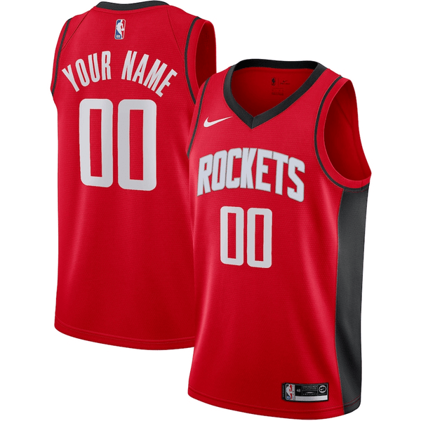 HickVibes Houston Rockets Nike Custom Swingman Jersey - Icon Edition - Red