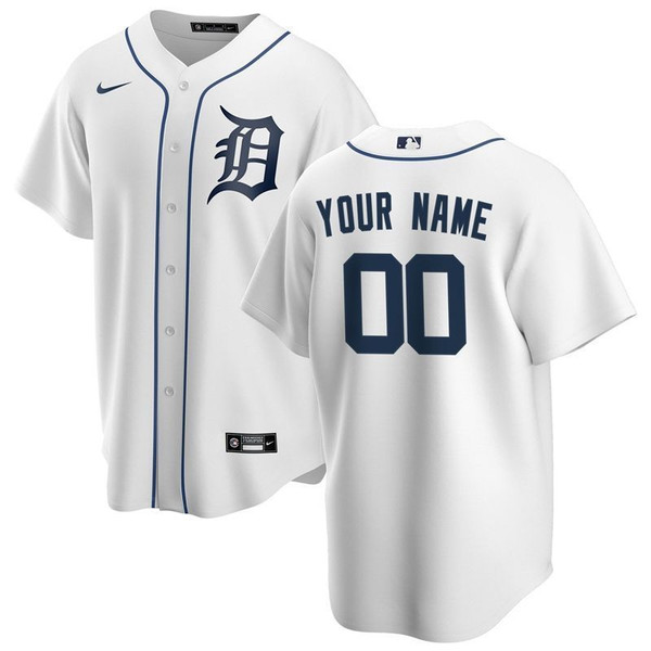 HickVibes Detroit Tigers 2020 Mlb Personalized Custom White Custom Jersey 100001133374