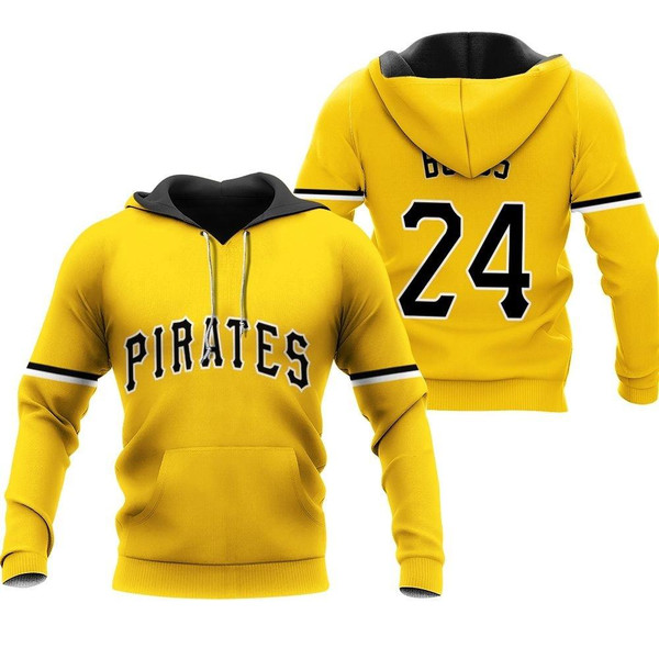 HickVibes Pittsburgh Pirates Barry Bonds #24 MLB Great Player Baseball Team Logo Majestic Official Gold 2019 3D Designed Allover Gift For Pirates Fans Hoodie