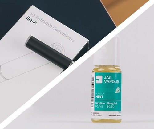 Blank Cartomisers + 10ml Mint E-liquid Blank Cartomisers + 10ml Mint E-liquid
