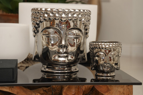 Silver Buddha Grande Candle