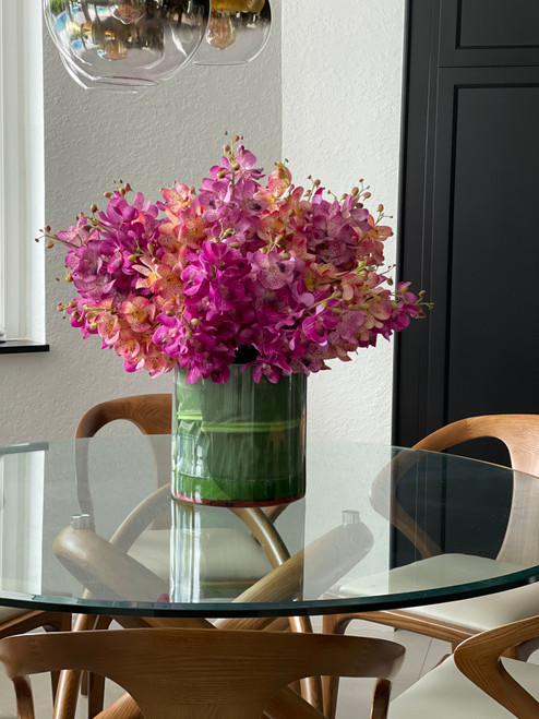 Mixed Mokara Orchids in Oversized Rota Cylinder