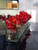 48" Casa Moderna glass plate planter with red Cymbidiums