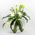 Moon vase with white calla lilies