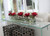 48" Casa Moderna glass plate planter with red water lilies