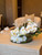 16" Heritage bowl with Monstera leaf and white orchids