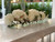 36" Casa Moderna Glass Plate Planter with white Hydrangeas and Driftwood