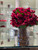 Red English Roses in 16" Glass Rota Vase