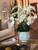 Visage Vase (White) with Orchids