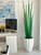 Alicante Planter in Glossy White with Snake Grass (63")