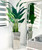 Medium Stainless Steel Cube Planter with Bird of Paradise (7')