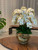 Extra Large Rustic Teak Bowl with Cascading White Orchids