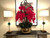 Red Phalaenopsis Orchids Floral Arrangement in Medium Gold Planter