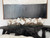 48" Casa Moderna Black Tinted Glass Plate Planter with white Phalaenopsis orchids
