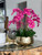 Pink Phalaenopsis Orchids Floral Arrangement in Large Gold Planter