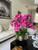 Pink Phalaenopsis Orchids Floral Arrangement in Large Gold Planter