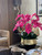 Pink Phalaenopsis Orchids Floral Arrangement in Medium Gold Planter