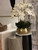 White Phalaenopsis Orchids In Gold Metal Bowie Bowl