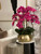 Pink Phalaenopsis Orchids In Gold Metal Bowie Bowl