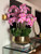 Light Pink Phalaenopsis Orchids Floral Arrangement in Medium Gold Planter