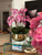 Light Pink Phalaenopsis Orchids Floral Arrangement in Medium Gold Planter