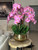 Light Pink Phalaenopsis Orchids Floral Arrangement in Medium Gold Planter