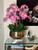 Light Pink Phalaenopsis Orchids Floral Arrangement in Medium Gold Planter