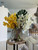  Moon Vase With Yellow Cymbidiums And White Vandas