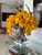 16" Glass Moon Vase with Yellow Orchids and Driftwood