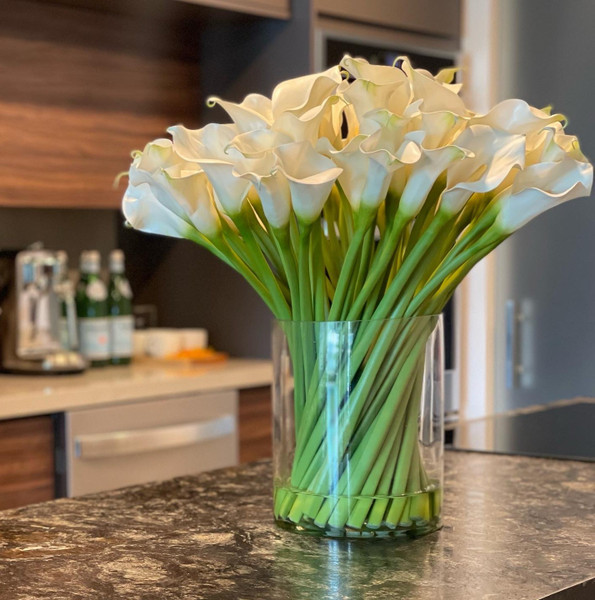 Cala Lilies in 10" Glass Cylinder