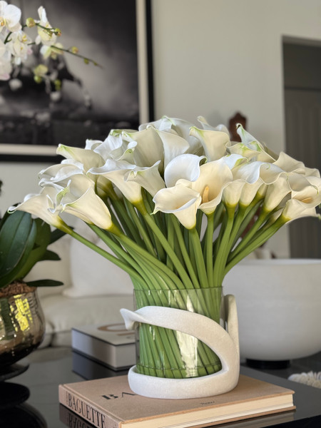 Calla Lilies in Vitra Hurricane Vase
