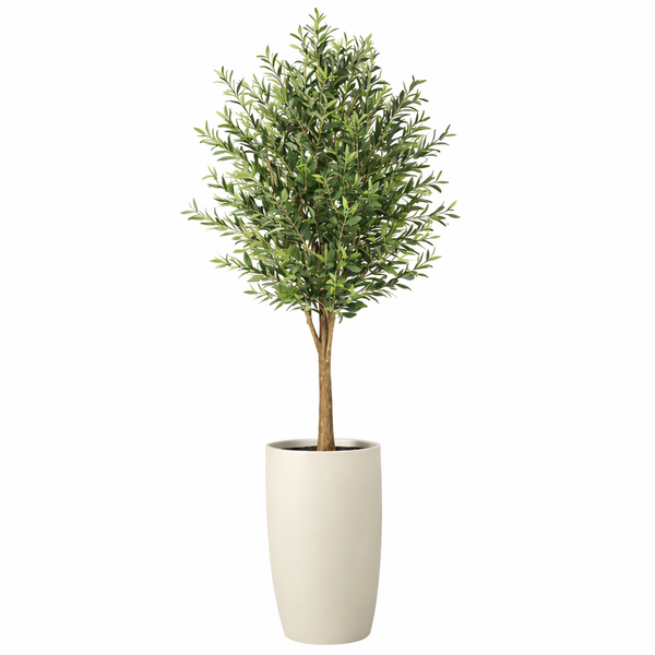 Artificial Olive Tree in Matte Beige Lisbon Planter 