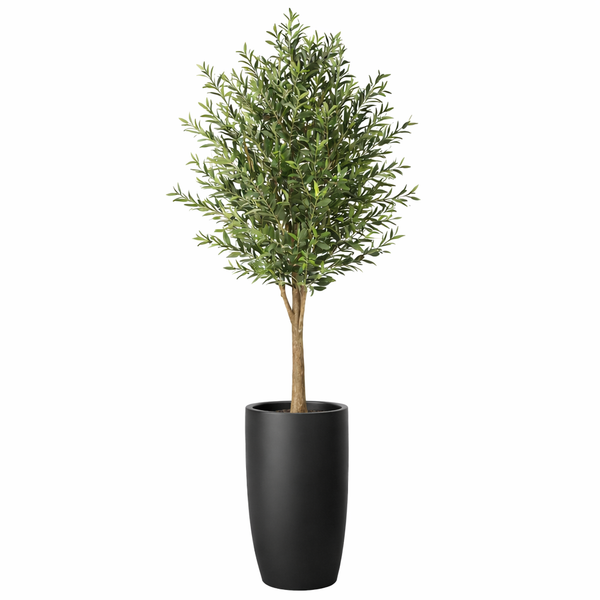 Artificial Olive Tree in Matte Black Lisbon Planter 