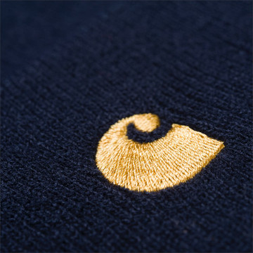 Carhartt WIP Chase Beanie - Dark Navy/Gold