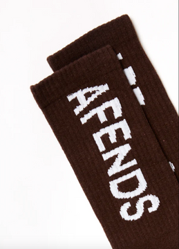 Afends Spaced Out Recycled Crew Socks - Coffee