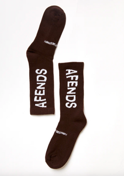 Afends Spaced Out Recycled Crew Socks - Coffee